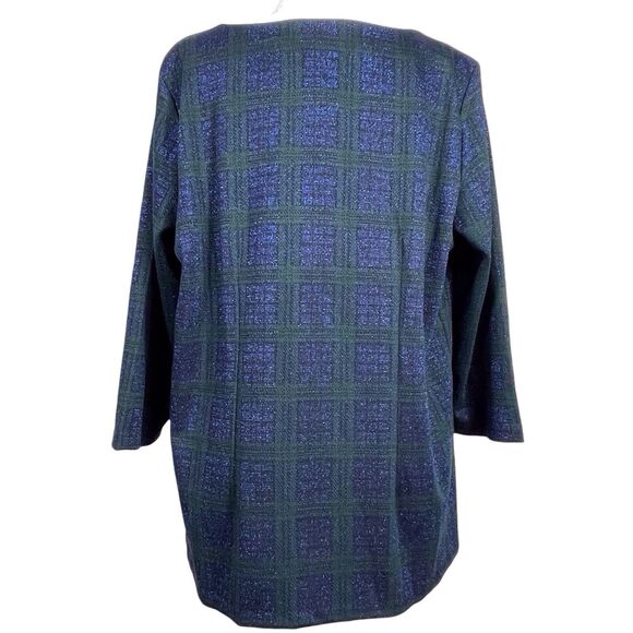 NWT Talbots Metallic Plaid Top 1X Holiday - Picture 3 of 15